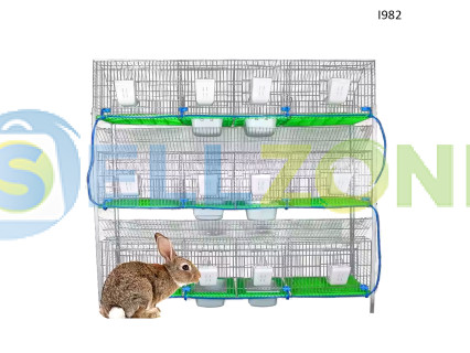 Μεγάλο κλουβί για κουνέλια με μεταλλικά κλουβιά για κουνέλια + αξεσουάρ – I982